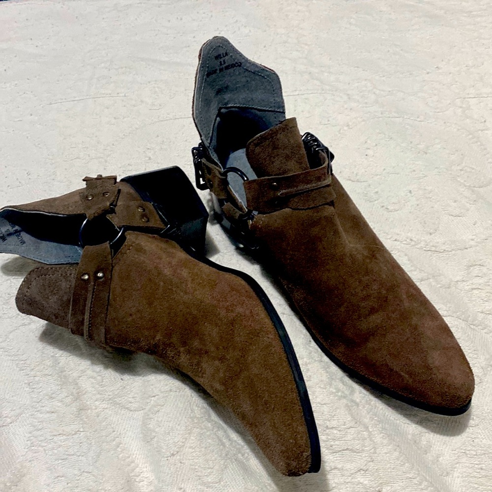 Greycity Leather Suede Pointy Booties
